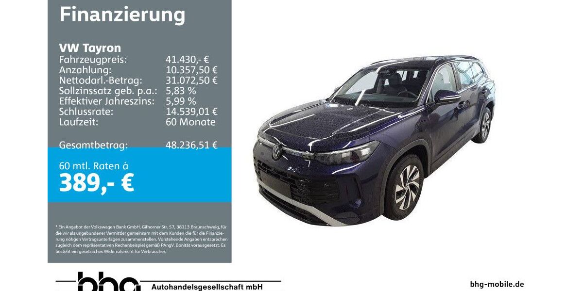 VW Tayron 10.557 km 40.760 &euro; Reutlingen 72770
