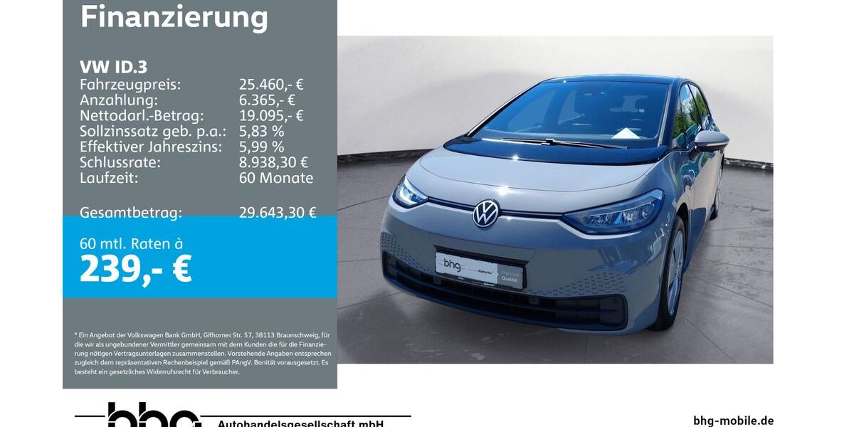 VW ID.3 14.369 km 24.990 &euro; Metzingen 72555