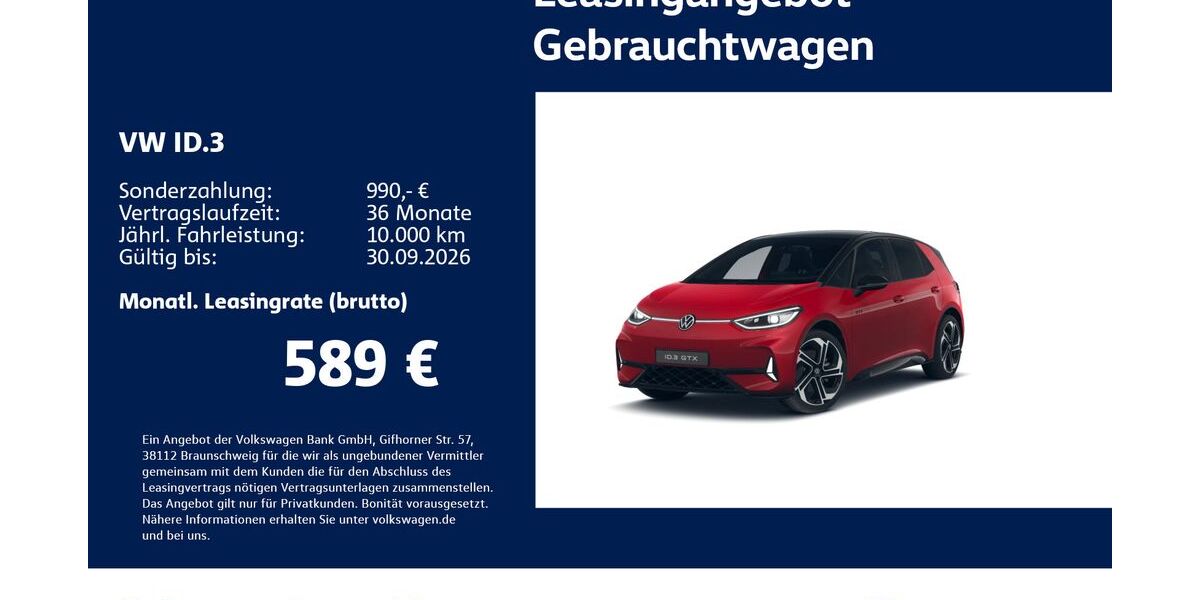 VW ID.3 11.555 km 39.930 &euro; Stuttgart-Feuerbach 70469